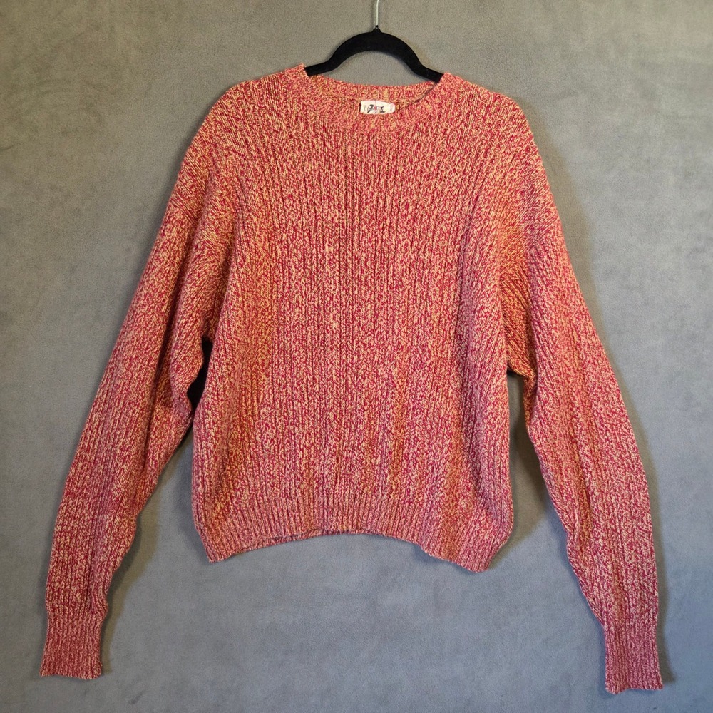 J Crew Chunky Knit Marled Cotton Crewneck Coastal Fisherman Sweater Mens XL